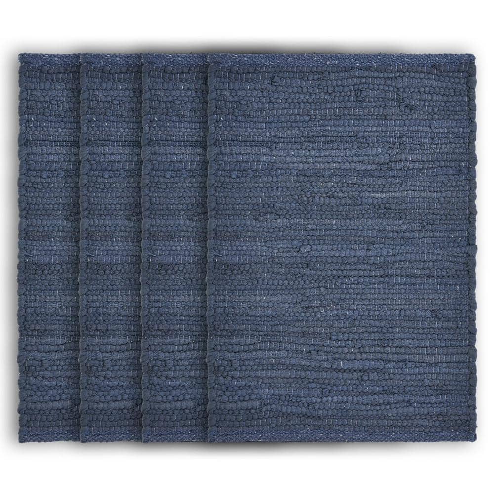 Coast Solid 19 in. x 13 in. Deep Blue Cotton Placemats (Set of 4)