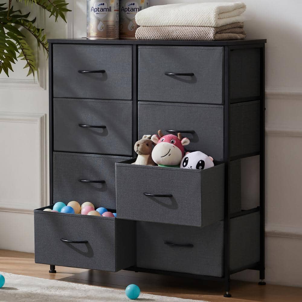 FIRNEWST Teresa Grey 31.4 in. W 8-Drawer Dresser with Fabric Bins and Steel  Frame Storage Organizer Chest of Drawers HD-8BC-GREY - The Home Depot