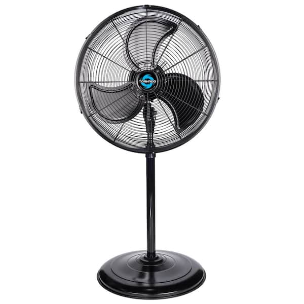 20" Outdoor Rated Water Resistant Metal Oscillating Pedestal Fan, Black