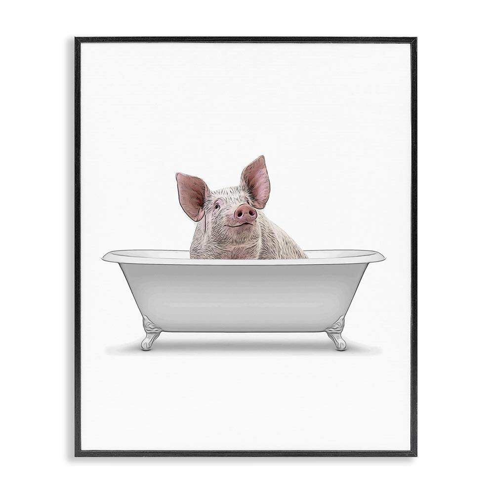 Traditional Pig in Bath by Annalisa Latella Black Framed Animal Giclee Art Print 20 in. x 16 in. price history on PriceWatchPro