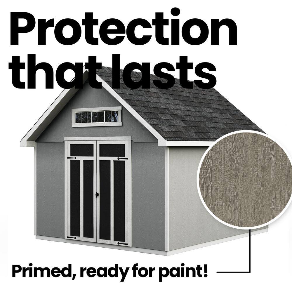 Tribeca 10' x 12' Beige Wood Storage Shed Kit with Windows