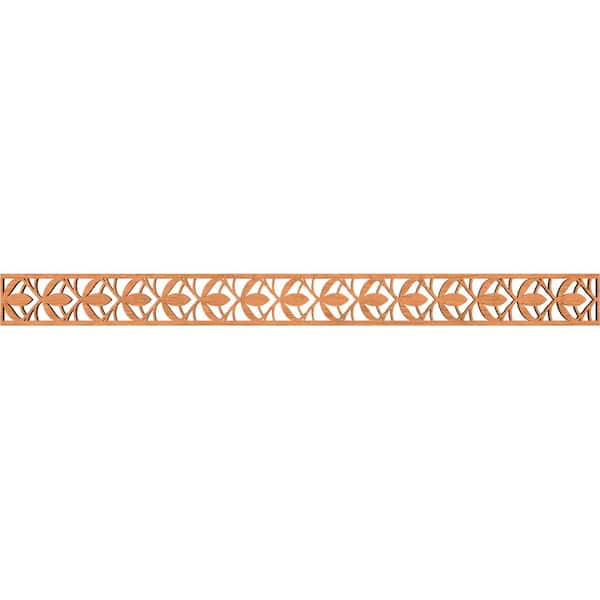 Ekena Millwork Salem Fretwork 0.375 in. D x 46.375 in. W x 4 in. L Cherry Wood Panel Moulding