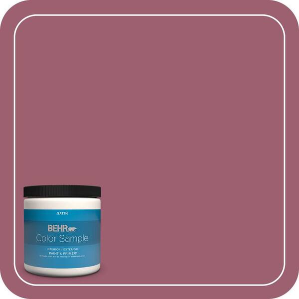 BEHR PREMIUM PLUS 8 oz. #M130-6 Tropical Hibiscus Satin Enamel Interior/Exterior Paint & Primer Color Sample