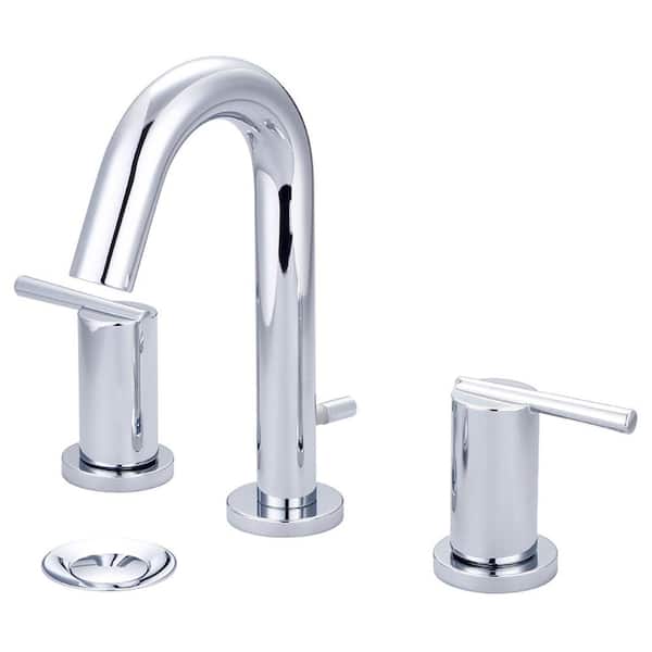 Olympia Faucets i2v 8 in. Widespread 2-Handle Bathroom Faucet with Brass Pop Up in Polished Chrome