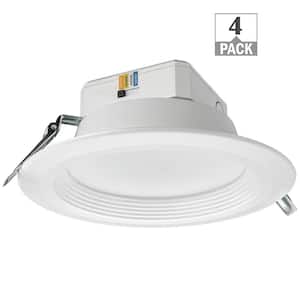 8 in. Canless White Adjustable CCT 3000 Lumens New Construction Remodel Integrated LED Recessed Light Trim (4-Pack)