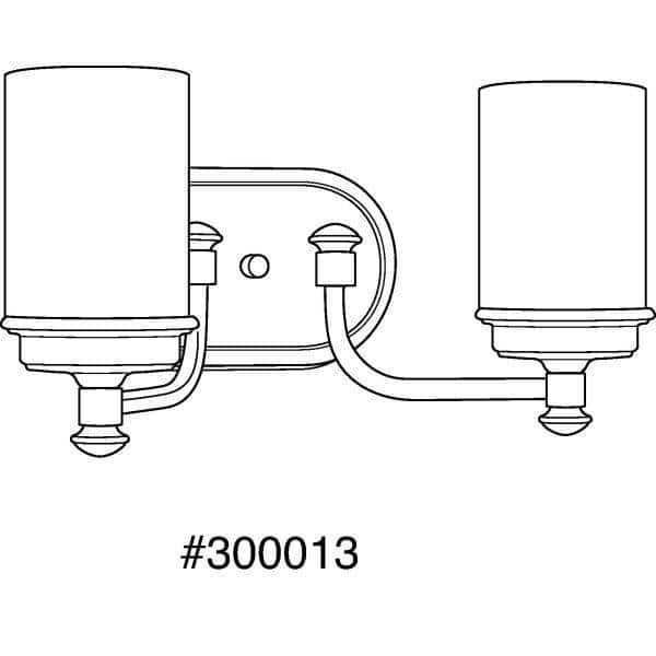 Polished Chrome 2-Light Bath Vanity with Opal Glass Shades