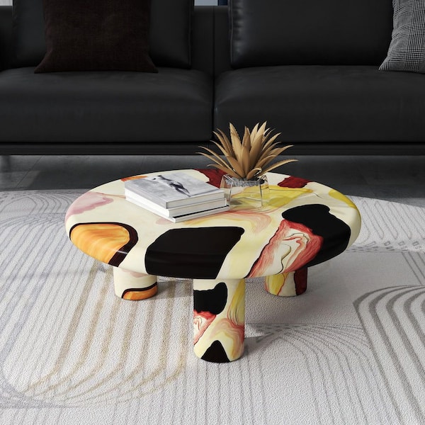 Modern 30 in. Colorful Round MDF Coffee Table