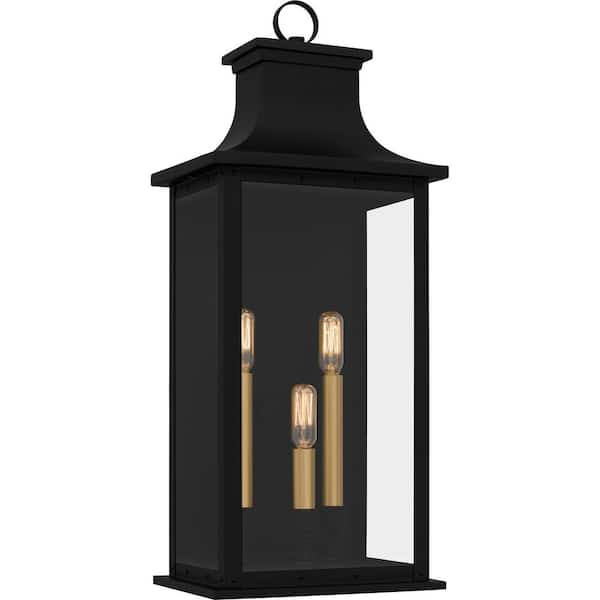 Quoizel Abernathy 22.5 in. Matte Black Outdoor Hardwired Wall Lantern Sconce