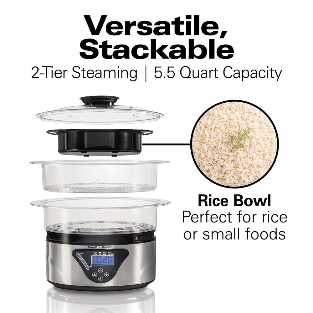 Hamilton Beach 5.5 Quart Digital Stainless Steel Food Steamer
