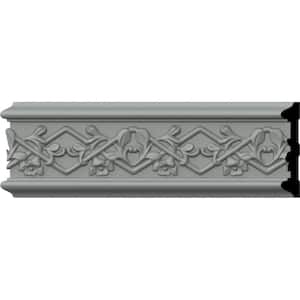 SAMPLE - 7/8 in. x 12 in. x 4-3/8 in. Urethane Federal with Flowers Panel Moulding