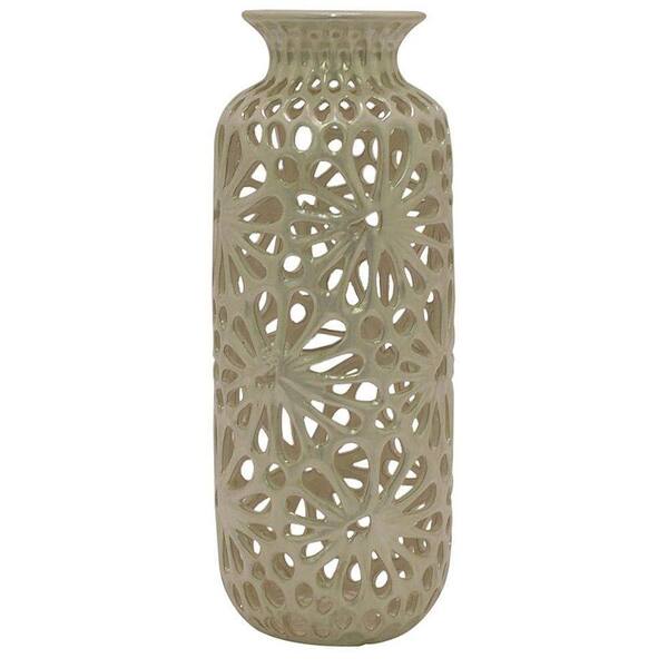 Home Decorators Collection Claudette 14.5 in. Ivory Ceramic Decorative Vase