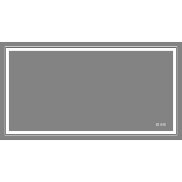 Unbranded 55 in. W x 30 in. H Rectangular Frameless LED Wall Bathroom Vanity Mirror in Silver