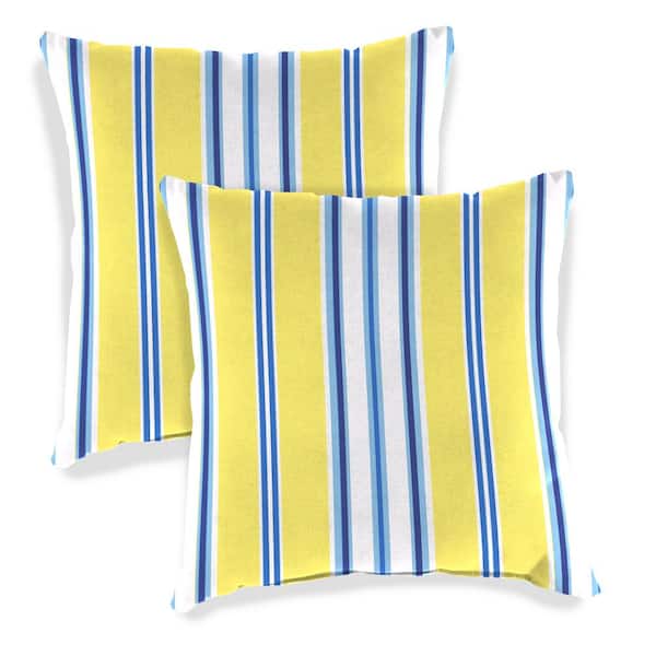 Jordan Manufacturing 16 in. L x 16 in. W x 4 in. T Square Outdoor Throw Pillow in Caprice Island (2-Pack)