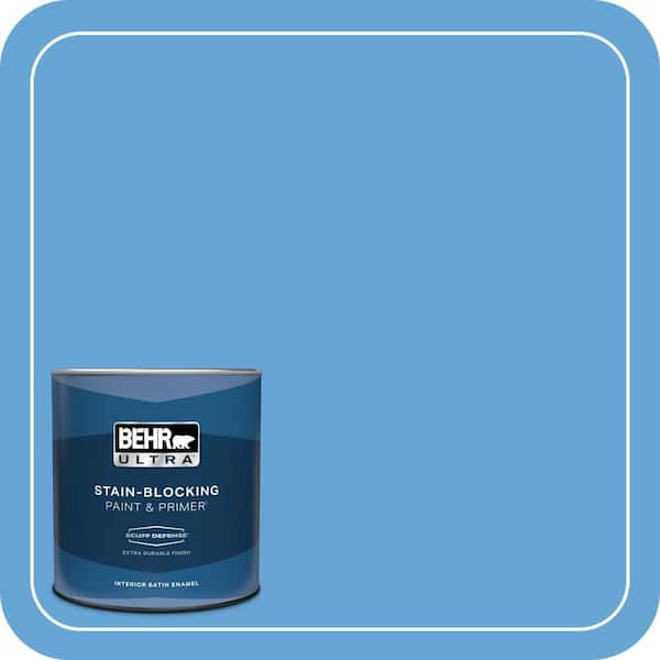 BEHR ULTRA 1 qt. #560B-5 Ocean Tropic Extra Durable Satin Enamel Interior Paint & Primer