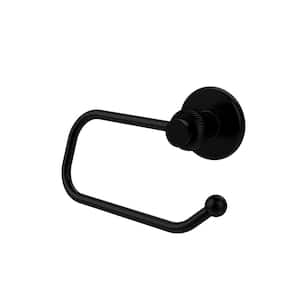 Mercury Collection Euro Style Single Post Toilet Paper Holder with Twisted Accents in Matte Black