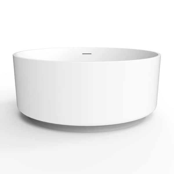 Barclay Products Xandra 54.87 in. x 54.87 in. Soaking Bathtub with Center Drain in White/Oil Rubbed Bronze
