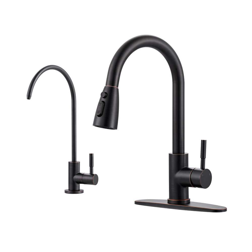 Single Handle Pull Down Sprayer Kitchen Faucet with Water Filter Faucet Stainless Steel in Oil Rubbed Bronze price history on PriceWatchPro