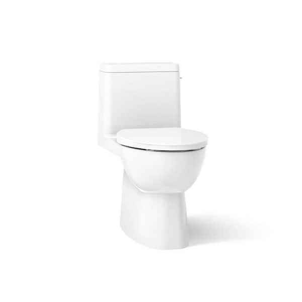 Reach 12 inch 1-piece 1.28 GPF Single Flush Elongated Toilet in White Seat Included