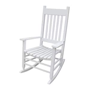 Anky White Wood Outdoor Rocking Chair