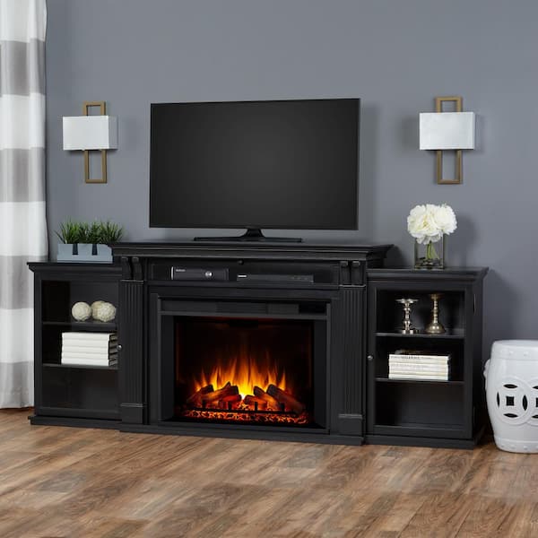 Real Flame Tracey Grand 84 in. Electric Fireplace TV Stand Entertainment Center in Black