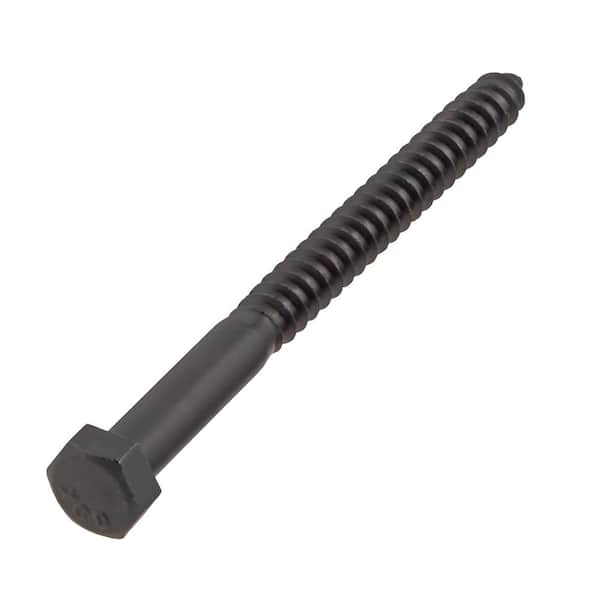1/2 in. x 6 in. Black Exterior Hex Head Lag Screw (15-Pack)