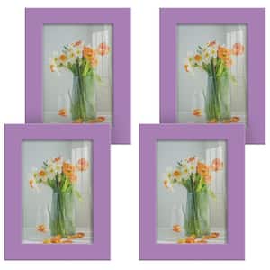 Modern 3.5 in. x 5 in. Violet Picture Frame (Set of 4)