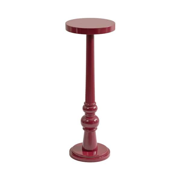 Wegner 8 in. Red Round Wood End Table