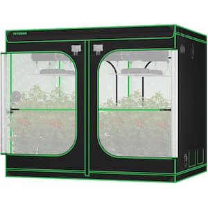 8 ft. x 8 ft. P888 Black Pro Grow Tent with Reflective Mylar Oxford Fabric and Extra Hanging Bars