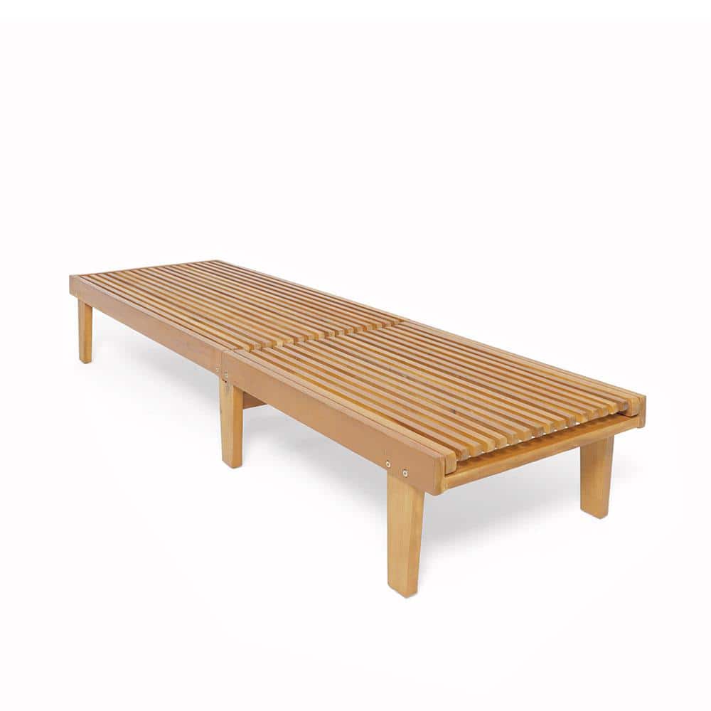 Teak Acacia Wood Adjustable Outdoor Chaise Lounge