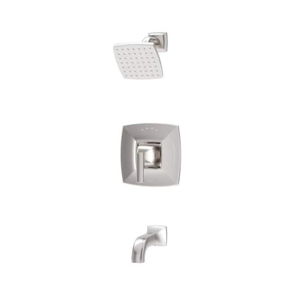 Symmons Oak HydroMersion Single Handle Tub and Shower Faucet Trim Kit in Satin Nickel 1.5 GPM (Valve Not Included)