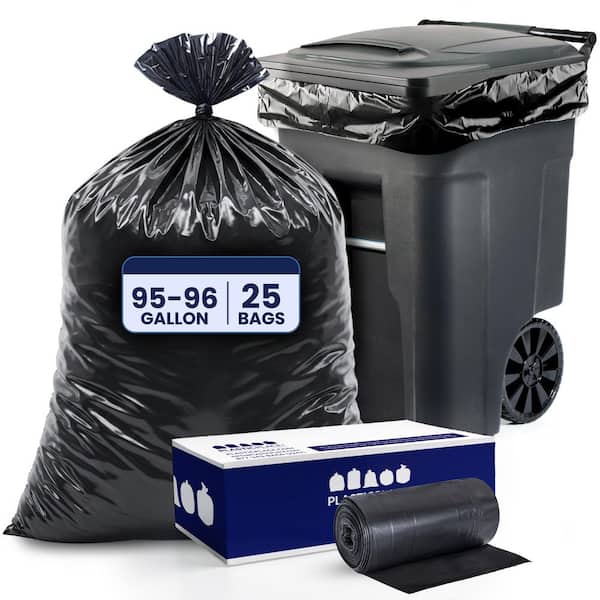 95-96 Gal. Black Trash Bags, 1.5 Mil, 61 in. x 68 in. (25-Case)