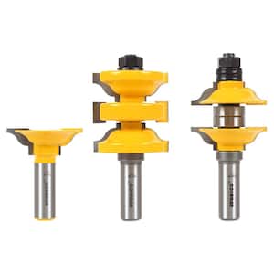 Extended Tenon Entry Door Rail and Stile 1/2 in. Shank Carbide Tipped Router Bit Set (3-Piece)