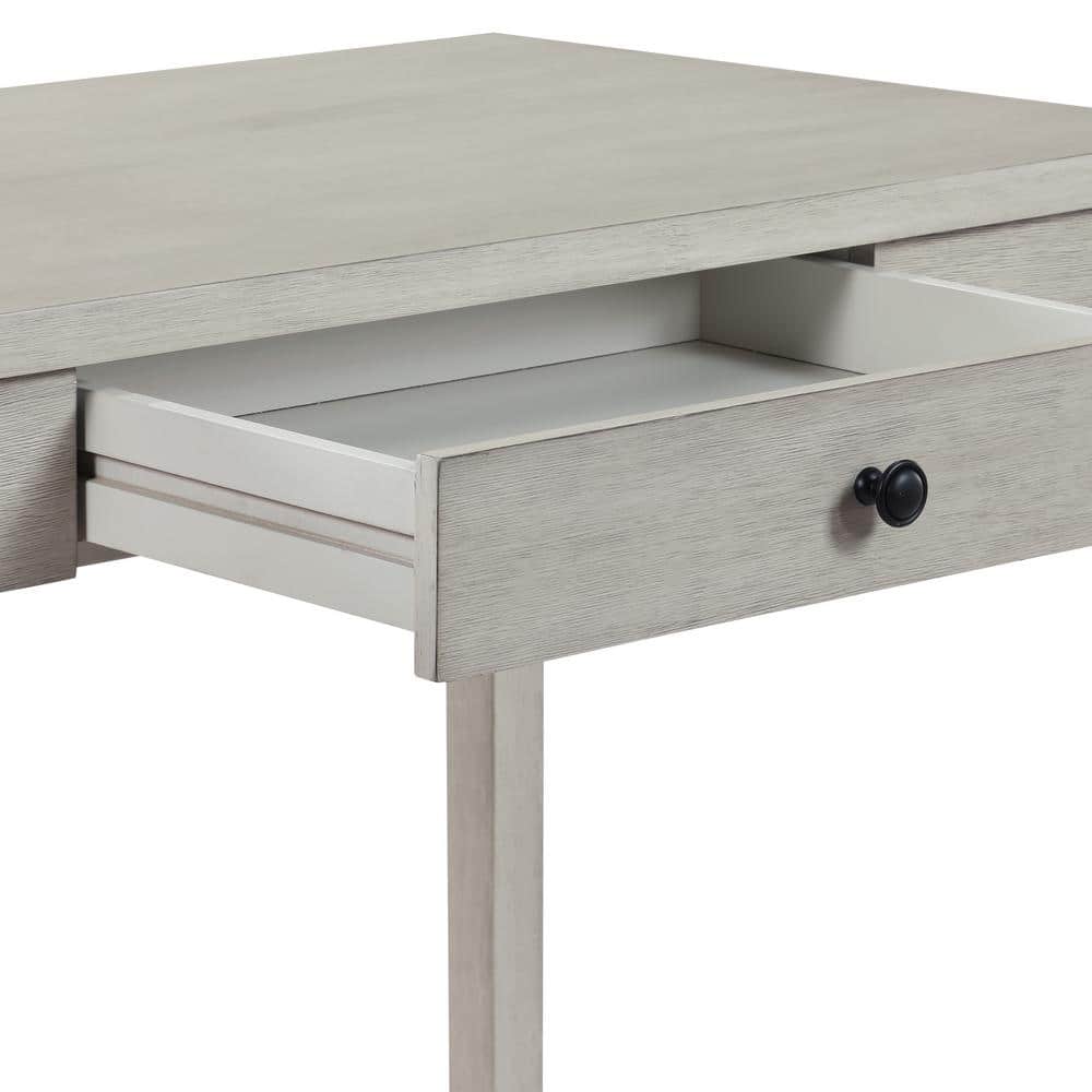 Champagne Oak Wood Writing Desk with Drawer and Keyboard Tray