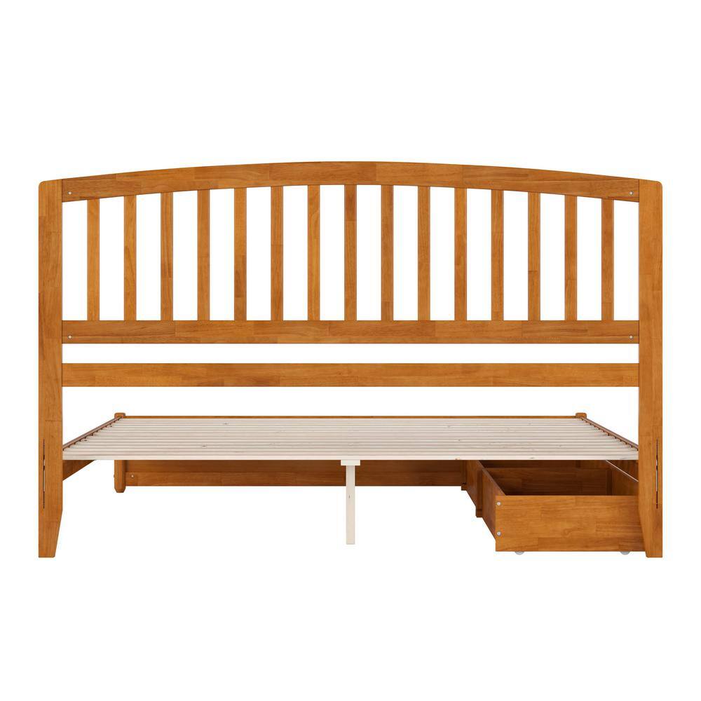 Lucia Light Toffee King Wood Platform Bed with Storage Drawers