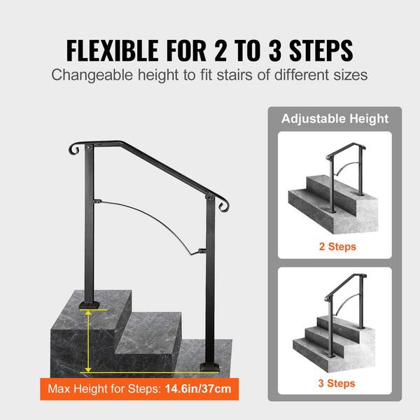 Handrails For Outdoor Steps, Fit 2 Or 3 Steps Botswana - View #11
