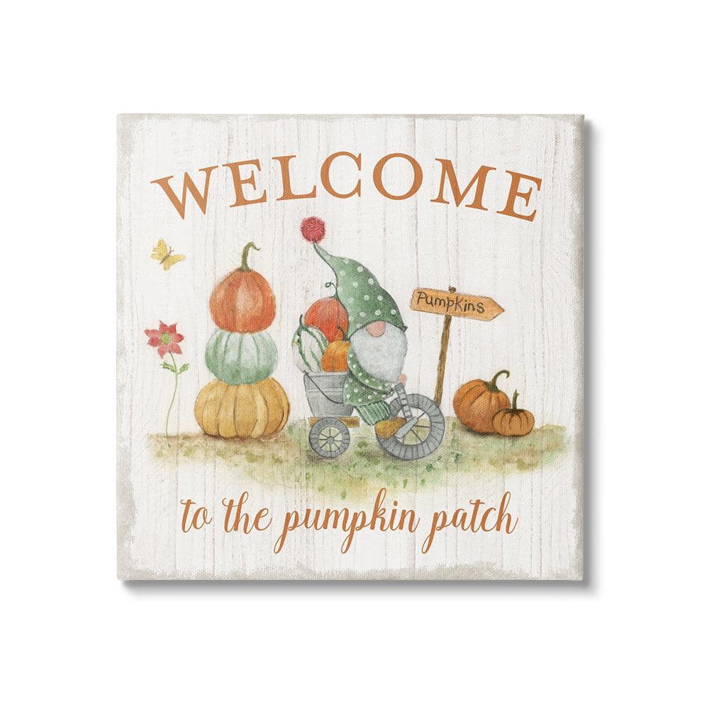 Stupell Industries Welcome Pumpkin Patch Gnome by Tava Studios 1-Piece  Unframed Graphic Print Fantasy Poster Art Print 24 in. x 24 in.  bb-494_cn_24x24 - The Home Depot, image size:1000x1000