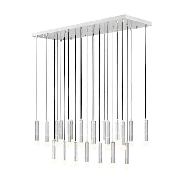 Stari 23-Light Brushed Nickel Chandelier for Indoor Use with No Bulbs Included