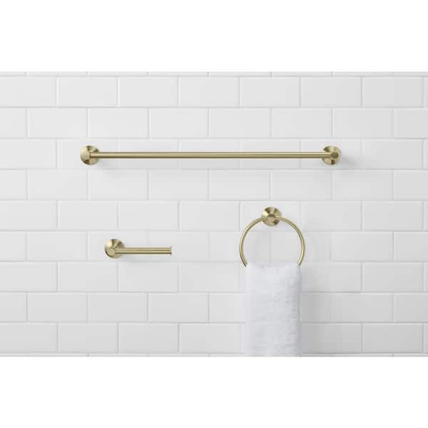 Dorind 3-Piece Bath Hardware Set with 24 in. Towel Bar, Towel Ring, and TP Holder in Matte Gold