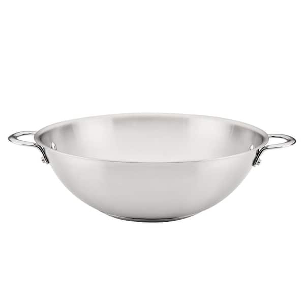 14 in. Professional Stainless Steel Induction Wok, Silver