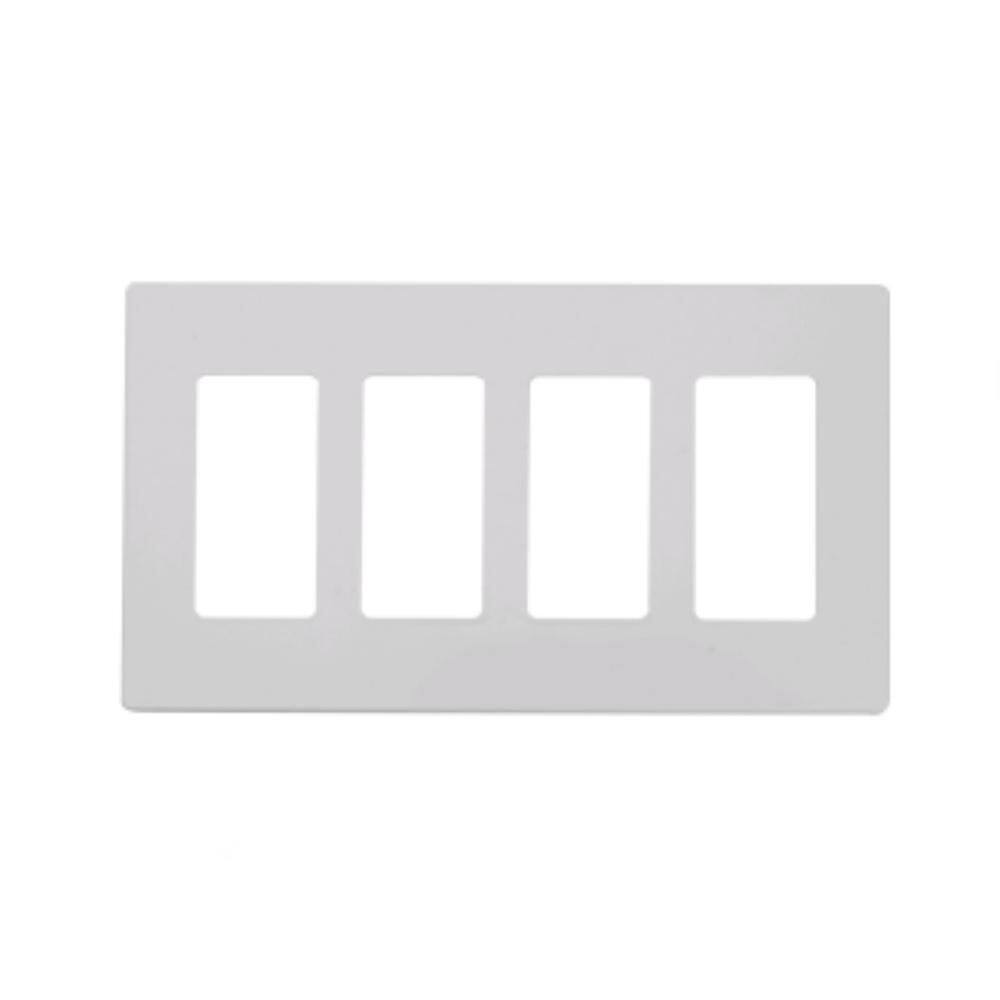 2-PACK 4-Gang White Decorator/Rocker Switch Polycarbonate Screwless Wall Plate Cover price history on PriceWatchPro