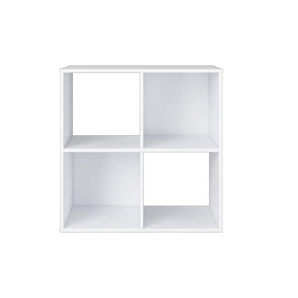 23.46 in. Tall White Wood 3-Shelf Etagere Bookcase