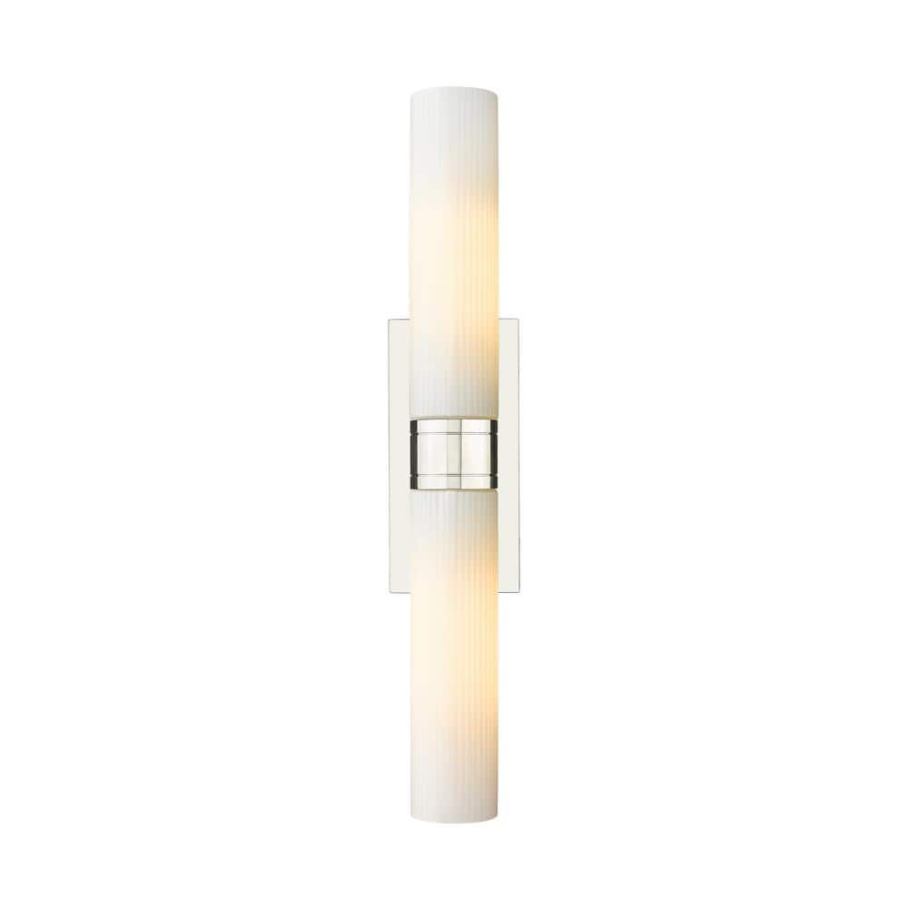 Ballston Urban 24 in. 2-Light Polished Nickel Vanity Light with Glass Shade price history on PriceWatchPro