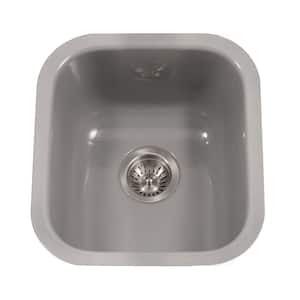 Houzer Porcela 17 in. Slate Porcelain Enamel Steel Undermount Single Bowl Bar Sink - PCB-1750 SL