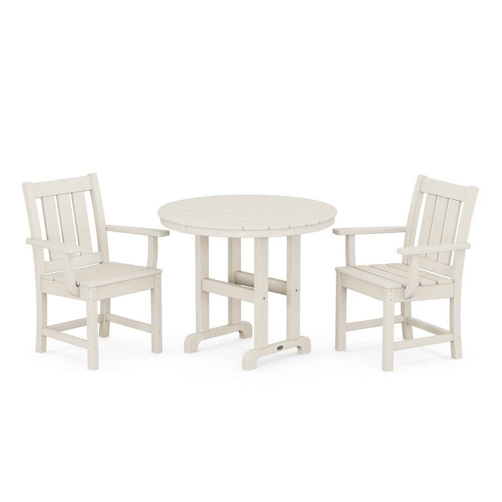 Sand Polywood 3-Piece Farmhouse Outdoor Dining Set