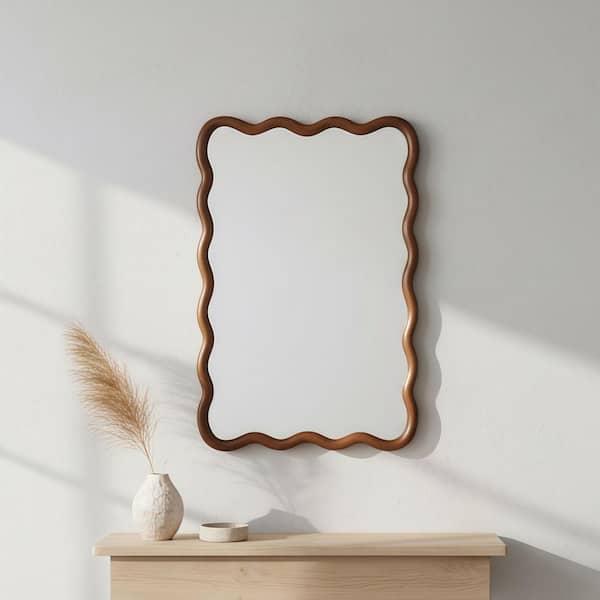 Black Walnut 20 in.W x 30 in.H Wavy Rectangle Wood Frame
