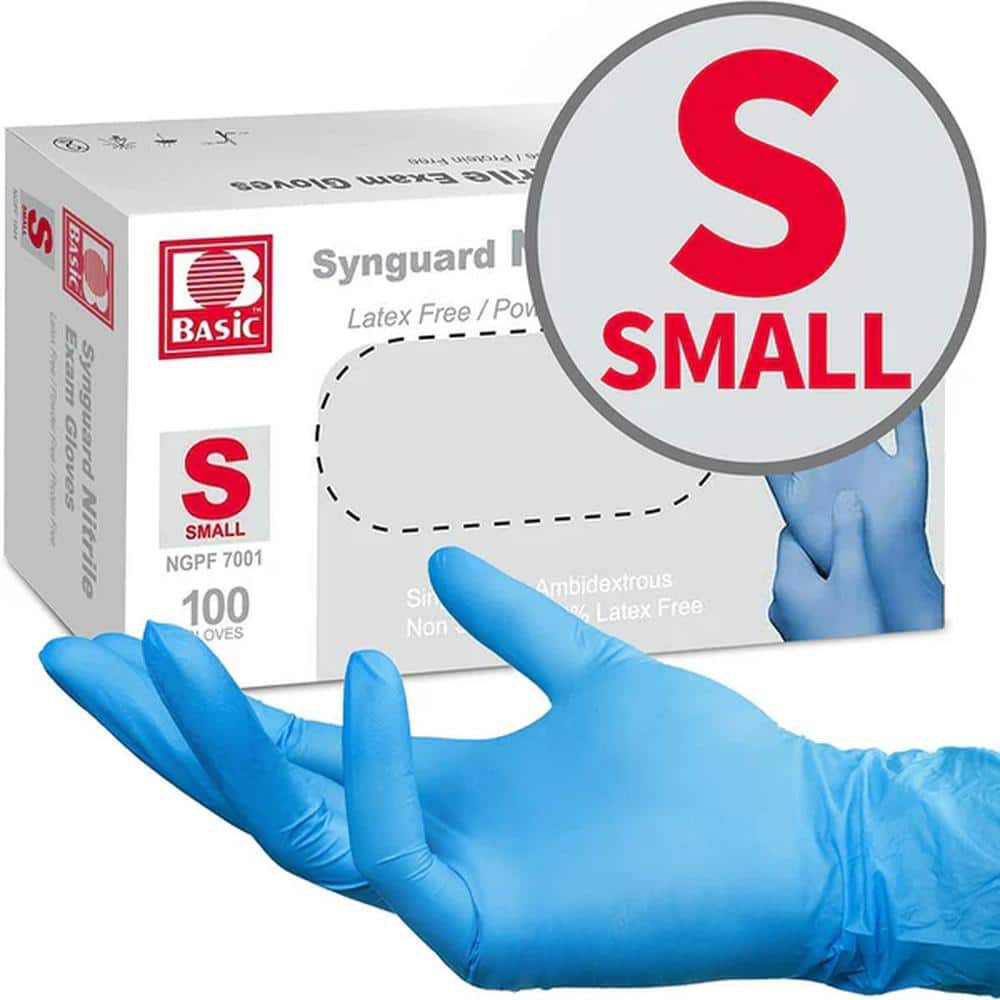 3. 5Mil Small Exam Nitrile Gloves in Blue (Case of 1000)
