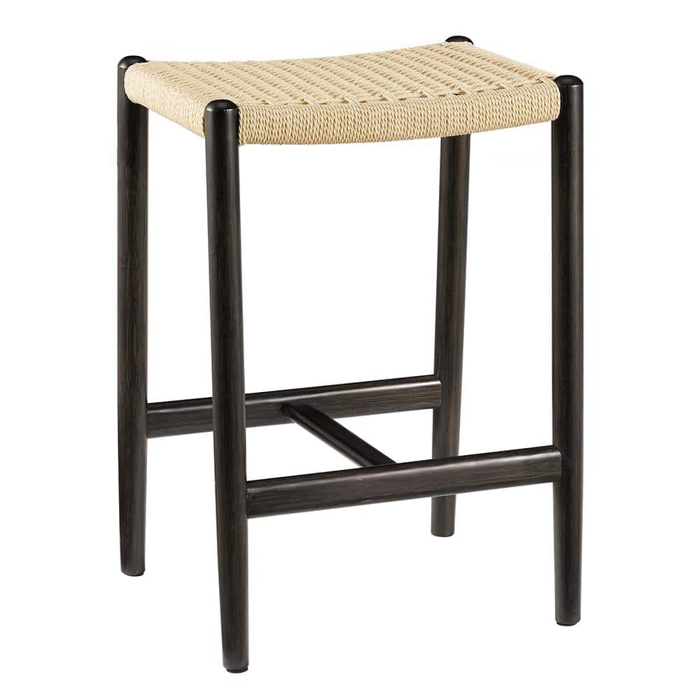Nico 25.98 in. Charcoal Bamboo Counter Height Stool