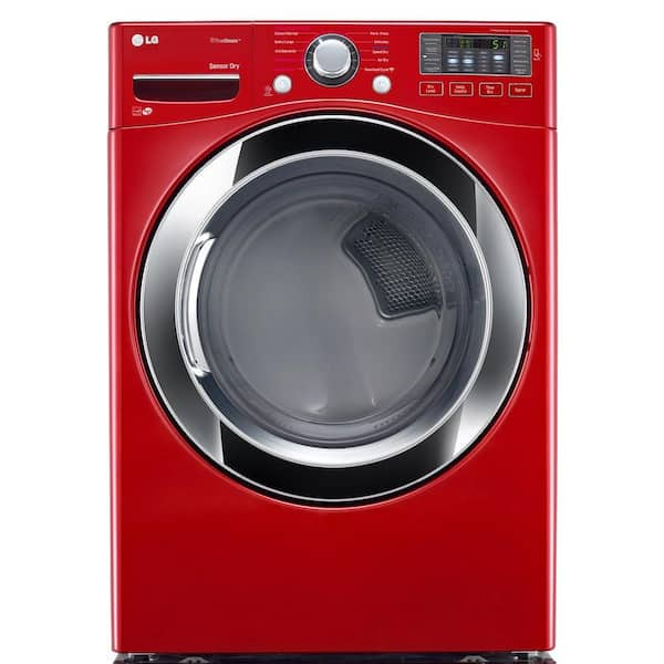 LG 7.4 cu. ft. Electric Dryer with Steam in Wild Cherry Red, ENERGY STAR