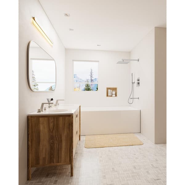 10 in. Wall Mount Single Handle 2-Spray Tub and Shower Faucet Set in Brushed Nickel (Valve Included)