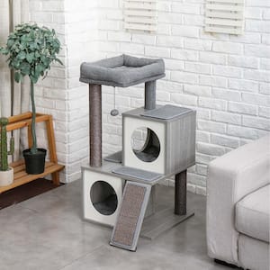 Gray Pet Cat Scratching Posts and Trees Cat Houses